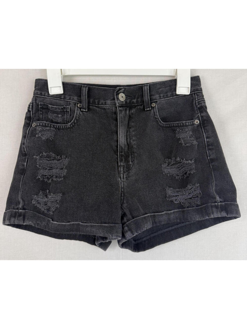American Eagle Outfitters Mom Short Black Distressed Size 2
